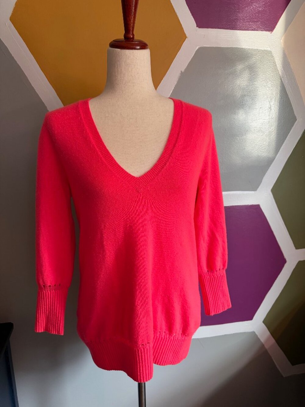 Soft and cozy 100% cashmere sweater from J.Crew in a bold, bright